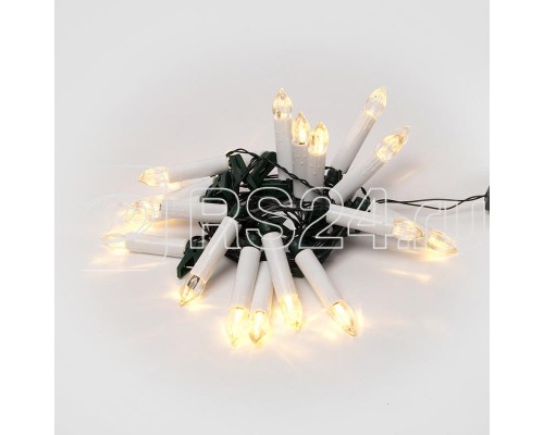 Гирлянда светодиодная ULD-S0400-020/SGA WARM WHITE IP20 CANDLES «Свечки» 4м тепл. бел. свет пост. свечение провод зел. Uniel UL-00005468