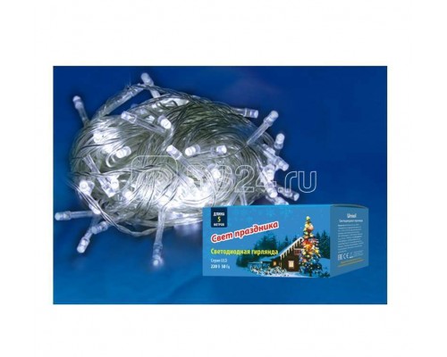 Гирлянда светодиодная ULD-S0500-050/DTA WHITE IP20 5м с контроллером 50 светодиодов бел. провод прозр. Uniel UL-00005259