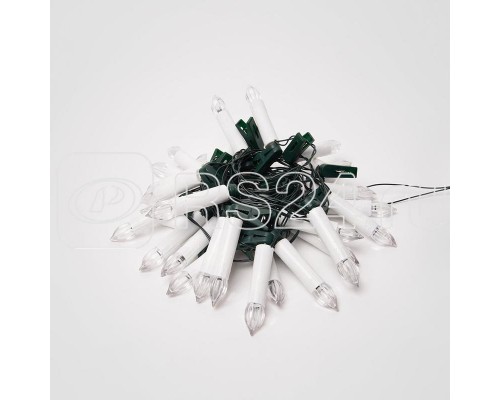 Гирлянда светодиодная ULD-S0600-030/SGA WARM WHITE IP20 CANDLES «Свечки» 6м 30 светодиодов тепл. бел. свет постоянное свечение провод зел. ТМ Uniel UL-00005469