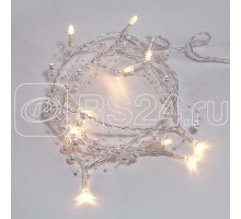 Гирлянда светодиодная Жемчужинки 1.5м 10LED тепл. бел. провод прозр. 2хAA (батарейки не в комплекте) Neon-Night 303-097