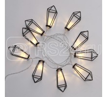 Гирлянда светодиодная Кристаллы черн. 1.5м 10LED тепл. бел. провод прозр. 2хAA (батарейки не в комплекте) Neon-Night 304-017
