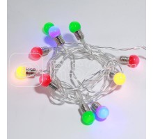 Гирлянда светодиодная Мини-лампочки 1.5м 10LED мультиколор провод прозр. 2хAA (батарейки не в комплекте) Neon-Night 303-074