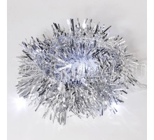Гирлянда светодиодная Мишура серебр. 1.5м 10LED бел. провод прозр. 2хAA (батарейки не в комплекте) Neon-Night 304-011