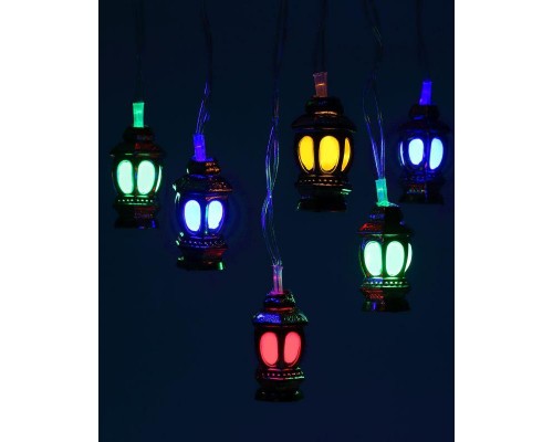 Гирлянда светодиодная Нить Фонарики 3м 20LED 8 режимов 220В IP20 мультиколор ЭРА Б0041897