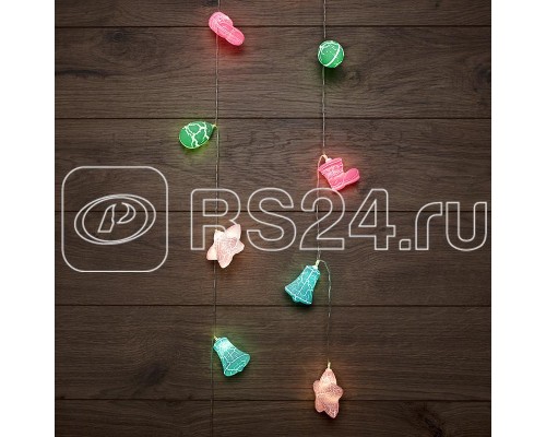 Гирлянда светодиодная Новый год 1.5м 10LED тепл. бел. провод прозр. питание 2хAA (батарейки не в комплекте) Neon-Night 303-081
