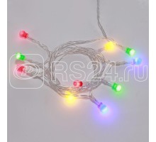 Гирлянда светодиодная Шарики 1.5м 10LED мультиколор провод прозр. 2хAA (батарейки не в комплекте) Neon-Night 303-092