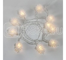 Гирлянда светодиодная Шишки 1.5м 10LED тепл. бел. провод прозр. 2хAA (батарейки не в комплекте) Neon-Night 303-098