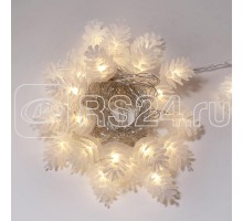 Гирлянда светодиодная Шишки 5м 30LED тепл. бел. провод прозр. с контроллером Neon-Night 303-069