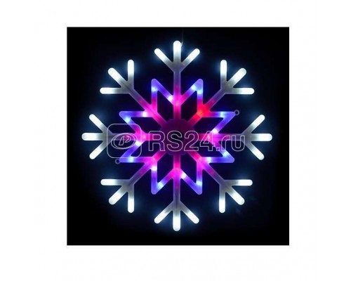 Гирлянда светодиодная Снежинка ULD-H4040-048/DTA MULTI IP20 SNOWFLAKE 48led 40х40см красный. синий. белый свет UNIEL UL-00001403
