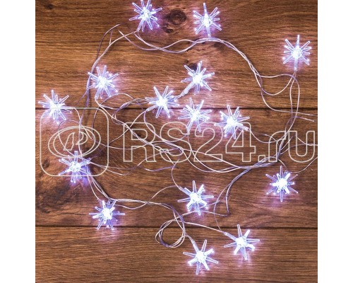 Гирлянда светодиодная Снежинки 20LED бел. 2.8м Neon-Night 303-036