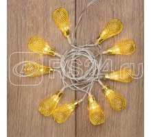 Гирлянда светодиодная Восточные фонарики 10LED желт. 1.5м питание 2хАА провод прозр. Neon-Night 303-071
