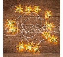 Гирлянда светодиодная Звезды солнечная батарея 12LED тепл. бел. 1.2м Neon-Night 303-070