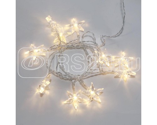 Гирлянда светодиодная Звездочки 1.5м 10LED тепл. бел. провод прозр. 2хAA (батарейки не в комплекте) Neon-Night 303-091