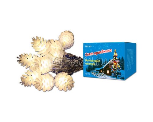 Гирлянда светодиодная «Шишки» ULD-S0280-020/DTA WARM WHITE IP20 PINE CONES 20LED (дл.2.8м) Uniel 9582