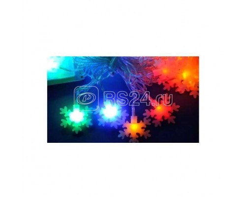 Гирлянда светодиодная «Снежинки-3» ULD-S0700-050/DTA MULTI IP20 SNOWFLAKES-3 с контроллером 50LED (дл.7м) Uniel7936