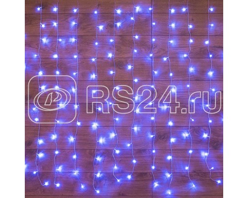Гирлянда Светодиодный Дождь 2.5x2м свечение с динамикой 300LED син. 230В провод прозр. Neon-Night 235-053