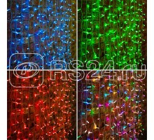 Гирлянда Светодиодный Дождь 2х1.5м 300LED RGB 230В свечение с динамикой при приобитении контроллера 245-907 провод прозр. Neon-Night 245-309