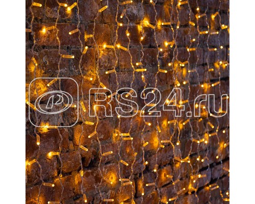 Гирлянда Светодиодный Дождь 2х1.5м постоянное свечение 360LED желт. 230В провод прозр. Neon-Night 235-301