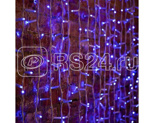 Гирлянда Светодиодный Дождь 2х1.5м постоянное свечение 360LED син. 230В провод бел. каучук Neon-Night 237-113