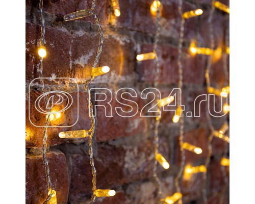 Гирлянда Светодиодный Дождь 2х1.5м постоянное свечение 360LED теп. бел. 230В провод прозр. Neon-Night 235-306