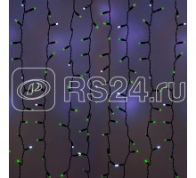 Гирлянда Светодиодный Дождь 2х4м LED зел. эффект мерцания 220В провод черн. Neon-Night 235-207