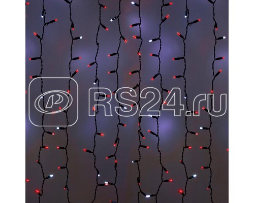 Гирлянда Светодиодный Дождь 2х9м LED красн. эффект мерцания 220В провод черн. Neon-Night 235-187