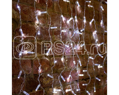 Гирлянда Светодиодный Дождь 2x0.8м 160LED бел. 230В провод прозр. Neon-Night 235-105