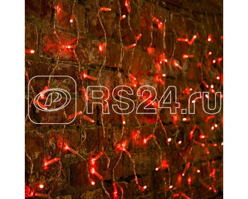 Гирлянда Светодиодный Дождь 2x0.8м 160LED красн. 230В провод прозр. Neon-Night 235-102