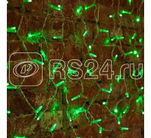 Гирлянда Светодиодный Дождь 2x0.8м 160LED зел. 230В провод прозр. Neon-Night 235-104