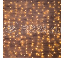 Гирлянда Светодиодный дождь с контроллером 1.5х1.5м 144LED тепло-бел. прозр. провод 12Вт 220В IP20 NEON-NIGHT 235-036