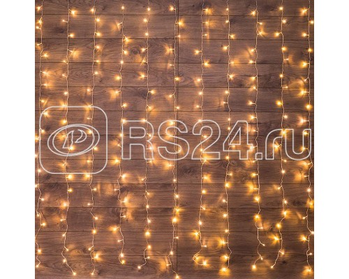Гирлянда Светодиодный дождь с контроллером 1.5х1м 96LED тепло-бел. прозр. провод 8Вт 230В IP20 NEON-NIGHT 235-026