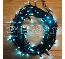 Гирлянда ТВИНКЛ ЛАЙТ LED (с контроллером 8 режимов) 10м 100LED 8Вт 220В IP44 бирюз. провод черн. ПВХ NEON-NIGHT 303-158