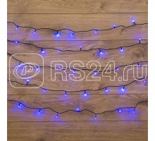 Гирлянда ТВИНКЛ ЛАЙТ LED (с контроллером 8 режимов) 6м 40LED 4Вт 220В IP20 син. провод темн.-зел. ПВХ NEON-NIGHT 303-023