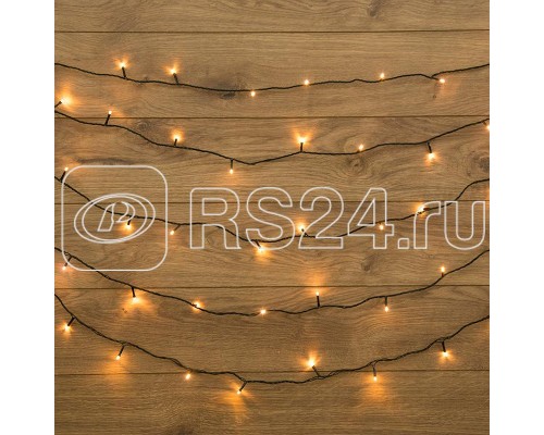 Гирлянда ТВИНКЛ ЛАЙТ LED (с контроллером 8 режимов) 6м 40LED 4Вт 220В IP20 тепл. бел. провод темн.-зел. ПВХ NEON-NIGHT 303-026