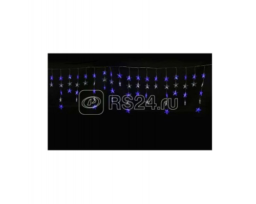 Гирлянда занавес светодиодная Звездочки-1 ULD-E5505-196/DTK WHITE-BLUE STARS-1 бел. и син. 56LED 5.5х0.5м IP20 Uniel UL-00001410