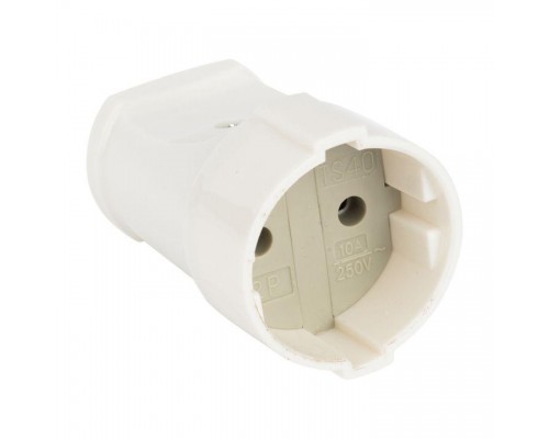 Гнездо штепсельное без заземл. бел. 10А 250В EKF ASG10-10