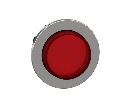 Головка кнопки 22мм красн. с задерж. LED выступ. заподлицо металл SchE ZB4FH43