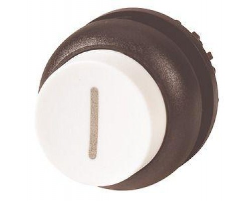 Головка кнопки M22S-DH-W-X1 выступающая без фикс. бел.; черн. лицевое кольцо EATON 216662