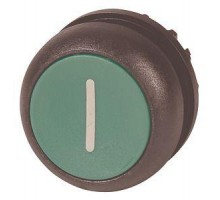 Головка кнопки M22S-D-G-X1 без фикс. зел. с обозначение I; черн. лицевое кольцо EATON 216608