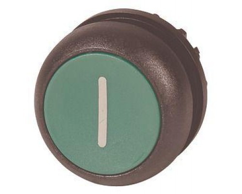 Головка кнопки M22S-D-G-X1 без фикс. зел. с обозначение I; черн. лицевое кольцо EATON 216608