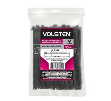 Хомут V02-1B-4.8х300-100 4.8х300 нейл. черн. (уп.100шт) Volsten 12965
