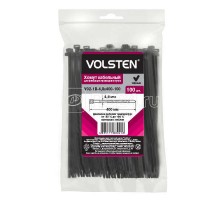 Хомут V02-1B-4.8х400-100 4.8х400 нейл. черн. (уп.100шт) Volsten 12966