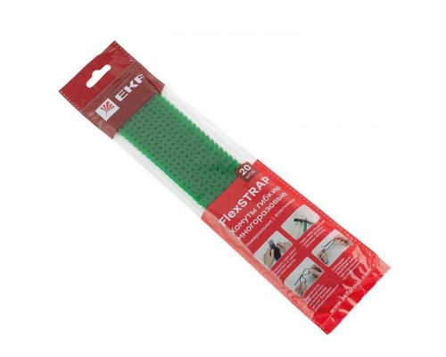 Хомут гибкий многоразовый зел. FlexSTRAP (уп.20шт) PROxima EKF plc-fs-gr
