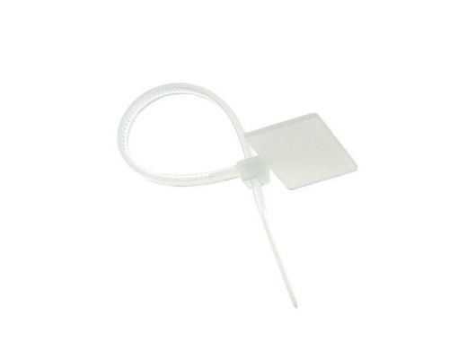 Хомут кабельный 2.5х110 нейл. бел. с маркировочной площадкой (уп.100шт) EKF plc-c-p-2.5x110