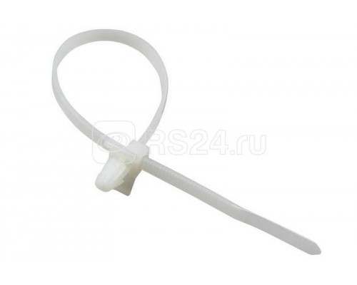 Хомут кабельный 4.8х190 с крепеж. пистоном нейл. бел. (уп.100шт) Rexant 07-0197