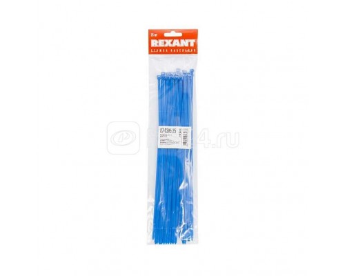 Хомут кабельный 4.8х300 нейл. син. (уп.25шт) Rexant 07-0305-25