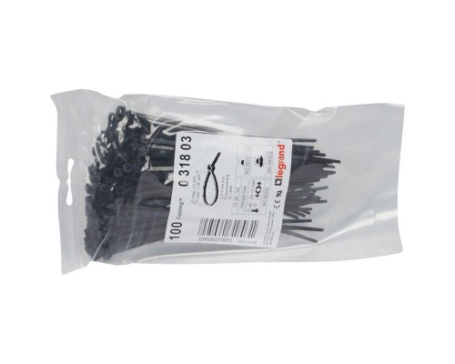 Хомут кабельный Colring 3.5х140 черн. (уп.100шт) Leg 031803