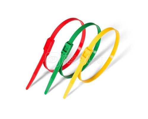 Хомут кабельный КСГ 8х400 разъемный с гор. замком желт. (уп.100шт) Fortisflex 74248