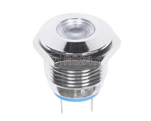 Индикатор металл. d16 12В подсветка бел. LED Rexant 36-4814