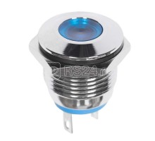 Индикатор металл. d16 12В подсветка син. LED Rexant 36-4811